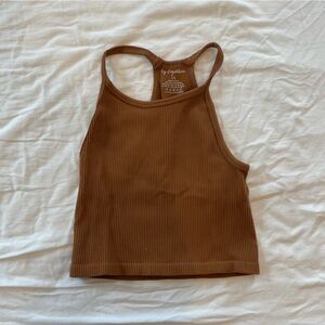 Brown crop tank top